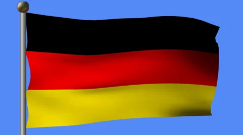 Flag of germany on pole Stock Footage 913059