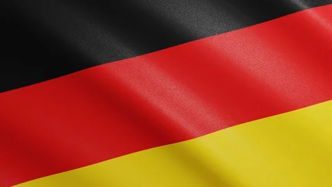 Flag of Germany with Realistic Fabric Texture Waving in the Wind. Stock Footage 127789949