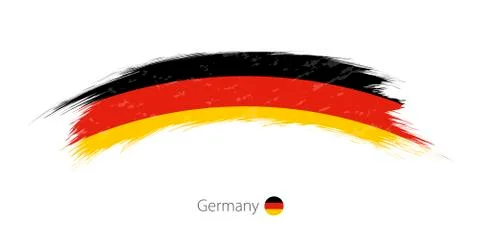 Flag of Germany in rounded grunge brush stroke. Stock Illustration