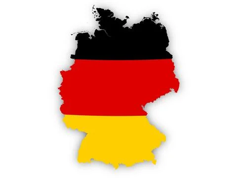 Flag of Germany in shape of the country Stock Illustration