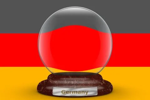 Flag of Germany on snow globe 스톡 사진