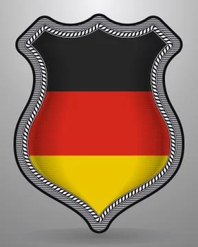 Flag of Germany. Vector Badge and Icon Stock Illustration