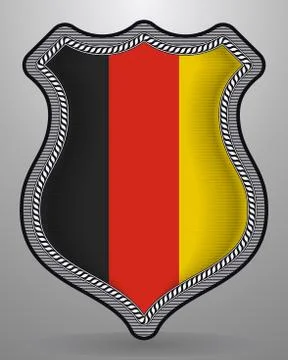 Flag of Germany. Vector Badge and Icon Stock Illustration