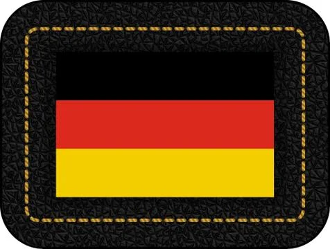 Flag of Germany. Vector Icon on Black Leather Backdrop Stock Illustration