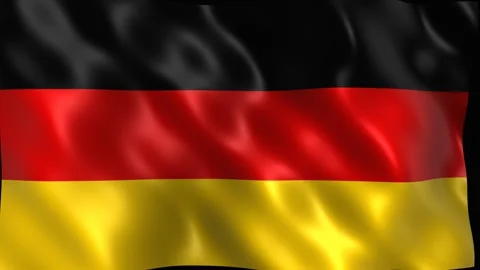 Flag of germany waving with black red and gold horizontal bars. 4K Video stock 344046987