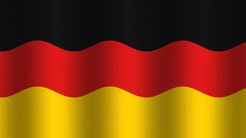 Flag of Germany waving with distinct colors of black, red Video stock 338183852