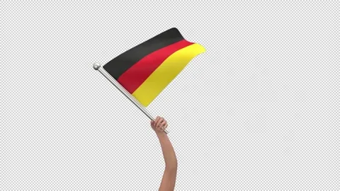 Flag of Germany waving in hand - 3d render looped with alpha channel. Stock Footage 242570977