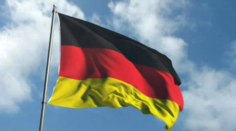 Flag of Germany - Waving Over Time Laps Sky Stock Footage 482814