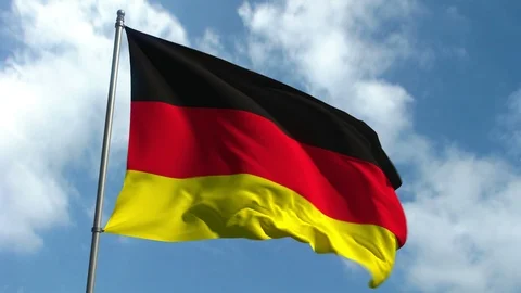 Flag of Germany - Waving Over Time Lapse Sky Stock Footage 89182221