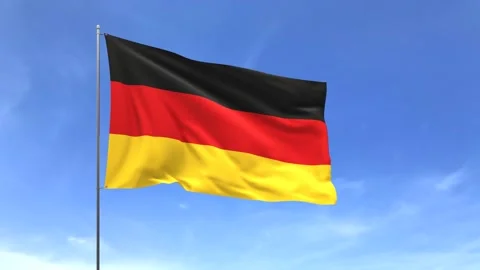 Flag of Germany waving in the sky Stock Footage 167813185