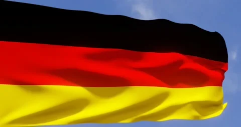 Flag of Germany waving in the sky. Seamless looping animation. Stock Footage 173119632