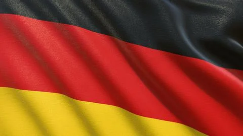 Flag of Germany waving in the wind 3d-rendering イラスト素材