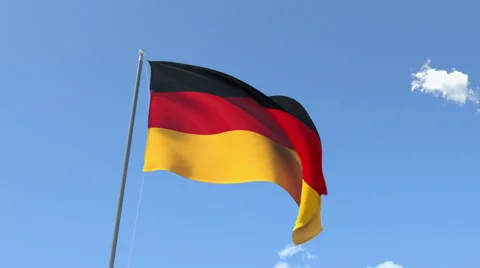 The flag of Germany Waving on the Wind. Stock Footage 40776309