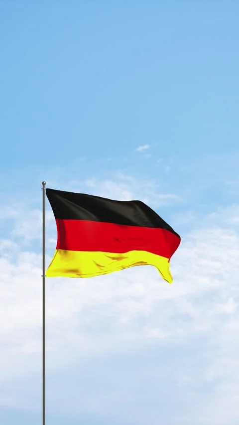 Flag of Germany waving in the wind. Video stock 322616495