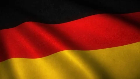 Flag of Germany waving in the wind with high detailed fabric texture - seam.. Stock Footage 70565159