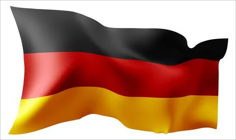 Flag of the Germany waving in the wind. Stock Illustration