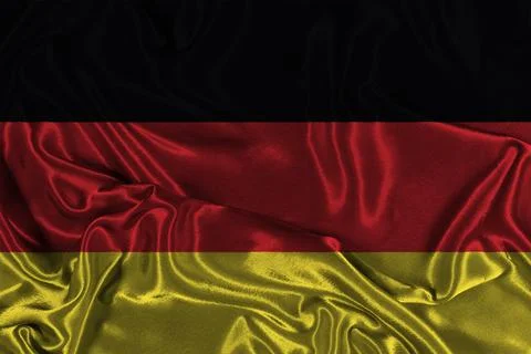 Flag of Germany waving in the wind Stock Photos