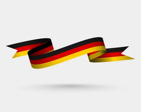 The flag of Germany wavy abstract background. Vector illustration Stock Illustration