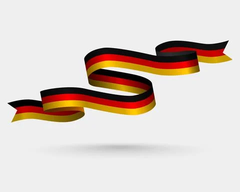 The flag of Germany wavy abstract background. Vector illustration Stock Illustration