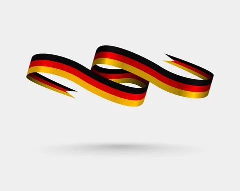 The flag of Germany wavy abstract background. Vector illustration Stock Illustration