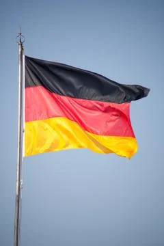 Flag of germany in the wind Stock Photos