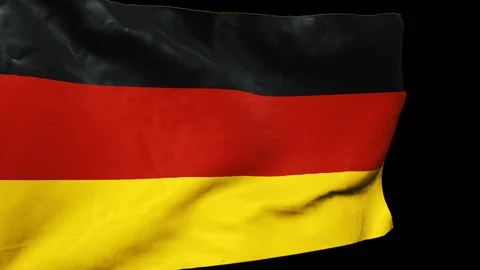 Flag of Germany on the wind seamless with transparent background Stock Footage 114482760