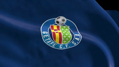 Flag with the Getafe team crest (Loop) Stock Footage 310746547