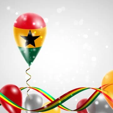 Flag of Ghana on balloon Stock Illustration
