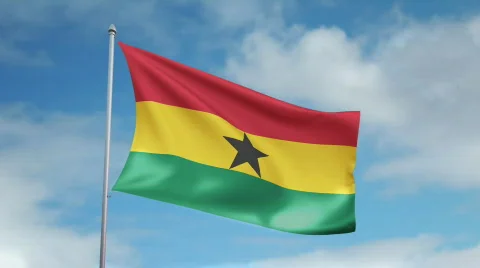 Flag of Ghana 스톡 동영상 435681