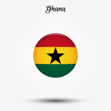 Flag of Ghana icon Stock Illustration