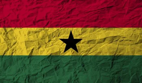 Flag of Ghana with old texture. Vector Illustrazione stock