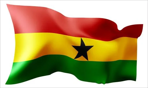 Flag of the Ghana waving in the wind. イラスト素材