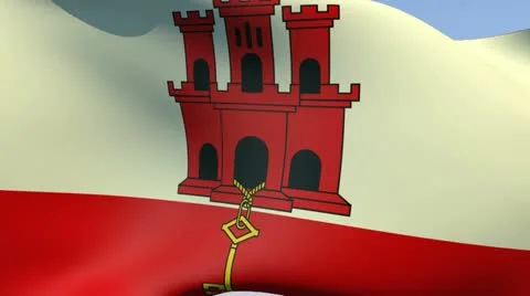 Flag of Gibraltar HD Stock Footage 14341499