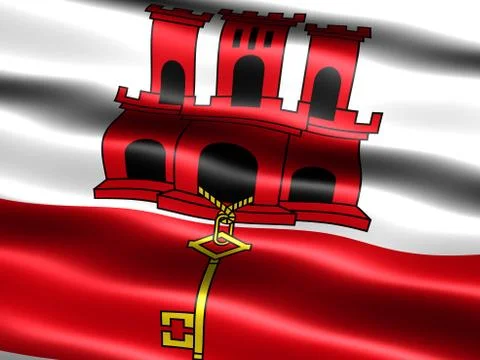 Flag of gibraltar Иллюстрация