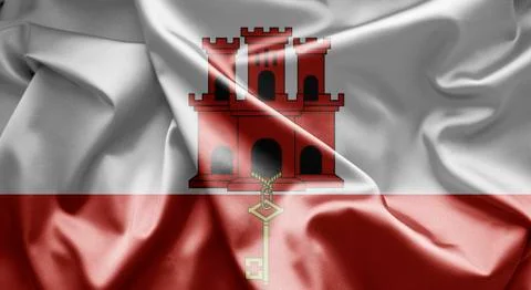 Flag of gibraltar Stock Illustration