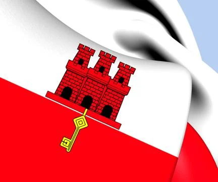 Flag of gibraltar Stock-Illustration