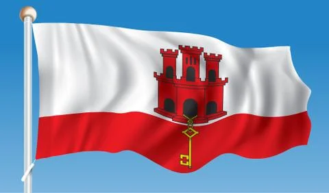 Flag of Gibraltar Stock Illustration