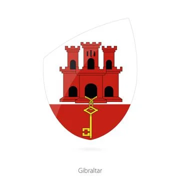 Flag of Gibraltar. Ilustração Stock