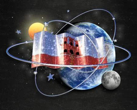 Flag Gibraltar quality designer flag 库存插图