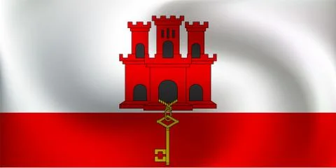 Flag of Gibraltar - Vector Illustration Stock Illustration