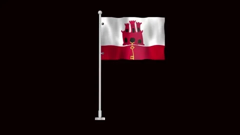 Flag of Gibraltar waving Stock Footage 320303515