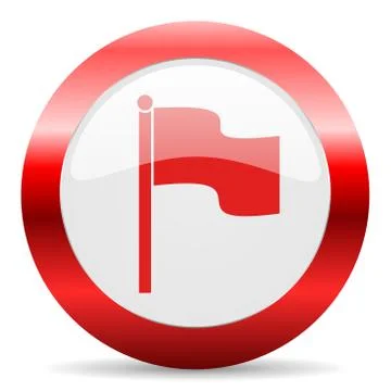 Flag glossy web icon Stock Illustration