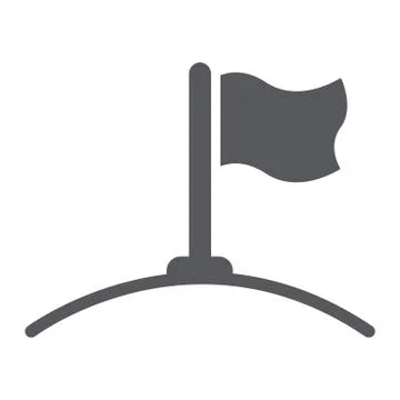 Flag glyph icon, direction and pennant, flagpole sign, vector graphics, a solid Stock Illustration