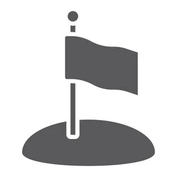 Flag glyph icon, game and pointer, flagpole sign, vector graphics, a solid Stock Illustration