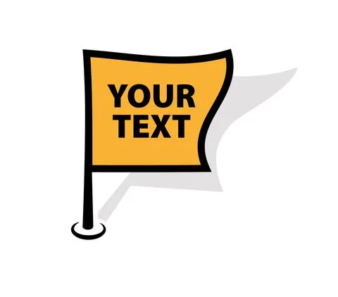 Flag on the golf course. Designation of the hole Stock Illustration