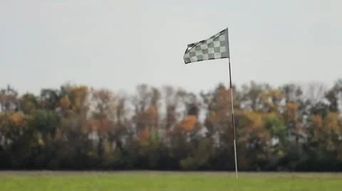 Flag on the golf course Stock Footage 20526262