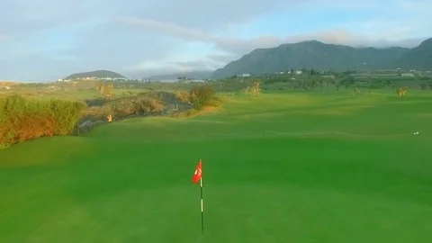 Flag on the golf course Video stock 73338023