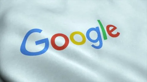 Flag with Google logo, close-up Stock Illustration