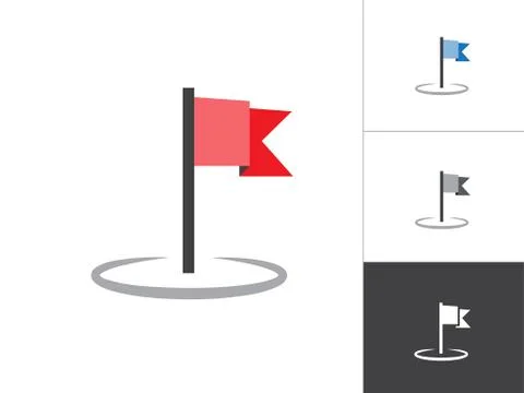 Flag GPS Map Pointer Isolated Vector Illustration Icon. Map Pin Concept Symbol Illustrazione stock