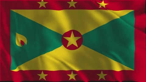Flag of Granada waving slowly Stock-Footage 339791623